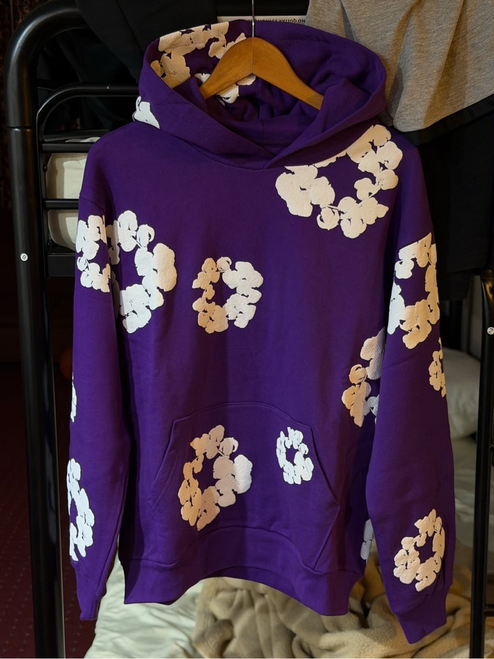 Denim Tears Purple Floral-Print Pullover Hoodie - BRAND NEW!